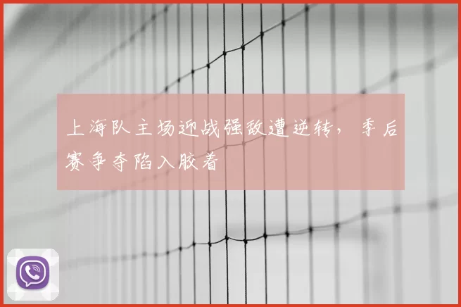 上海队主场迎战强敌遭逆转,季后赛争夺陷入胶着