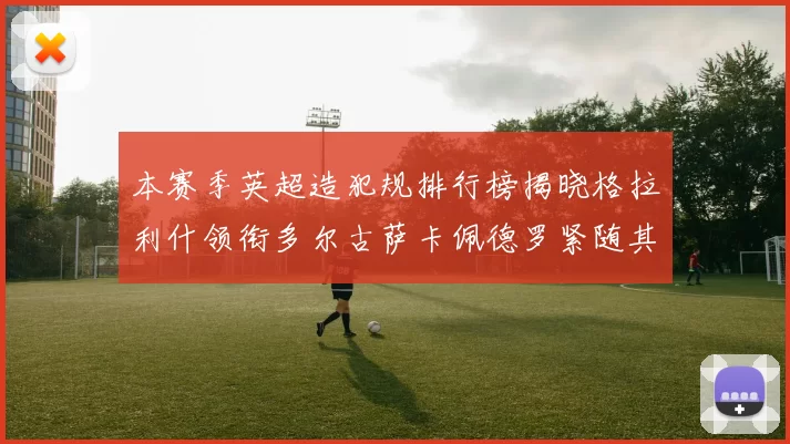 本赛季英超造犯规排行榜揭晓格拉利什领衔多尔古萨卡佩德罗紧随其后